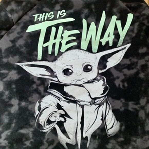Star Wars The Mandalorian The Child Baby Yoda Tie-Dye Graphic Sweater Large - Picture 2 of 6
